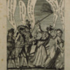 Cartoon, Mrs. General Washington Bestowing Thirteen Stripes on Britania [sic]